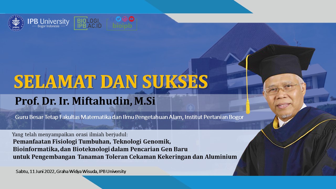 Congratulations to Prof. Dr. Ir. Miftahudin, M.Si